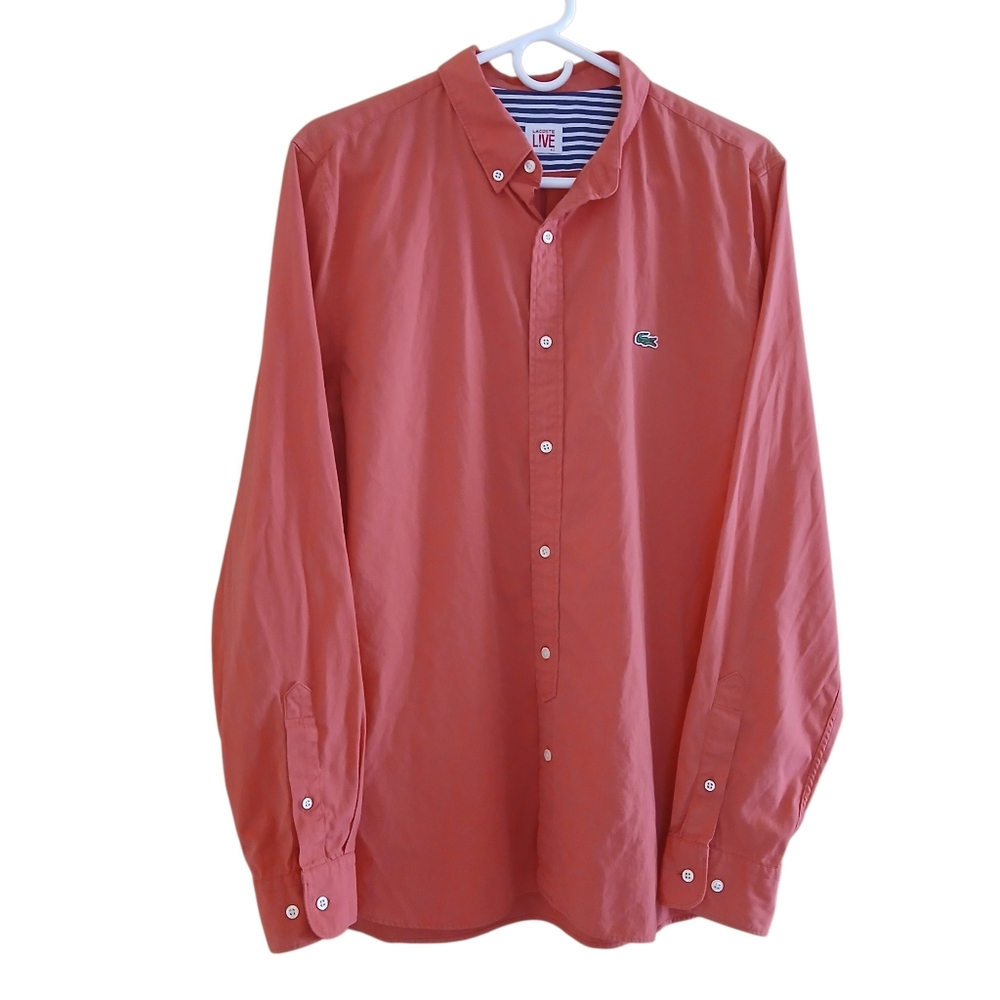 Lacoste Logo Casual Button Down Shirt Size 42/L
